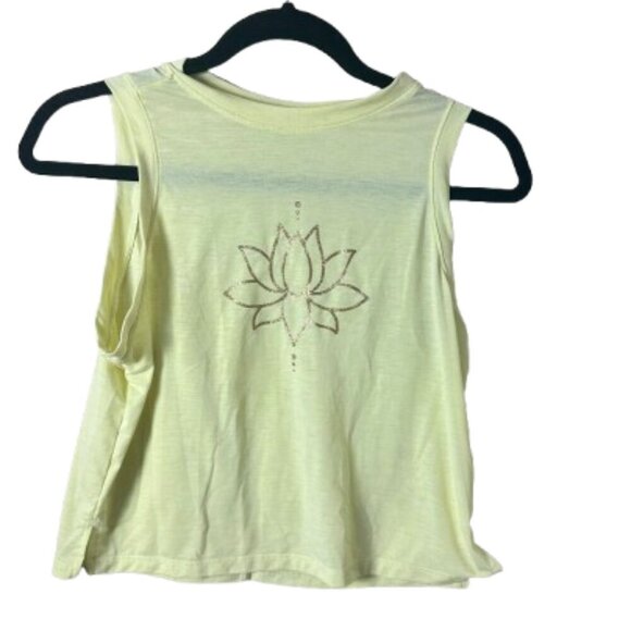 ALL IN MOTION Cropped Bright Yellow Glitter Crop Top Shirt Size XS - Picture 1 of 7